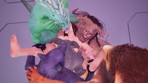 Sexe de groupe sauvage dans un laboratoire poilu avec beaucoup de sperme sur les seins