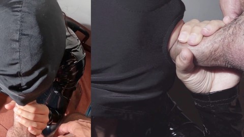Una MILF fa una gola profonda al suo cazzo e riceve un viso pieno mentre indossa una maschera fetish