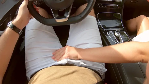 Uber driver, milf pov, amateur car fuck