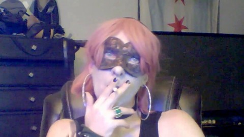 Crossdresser webcam, toyed, punk