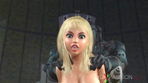 Big tit cartoon, fuck machines, gets fucked